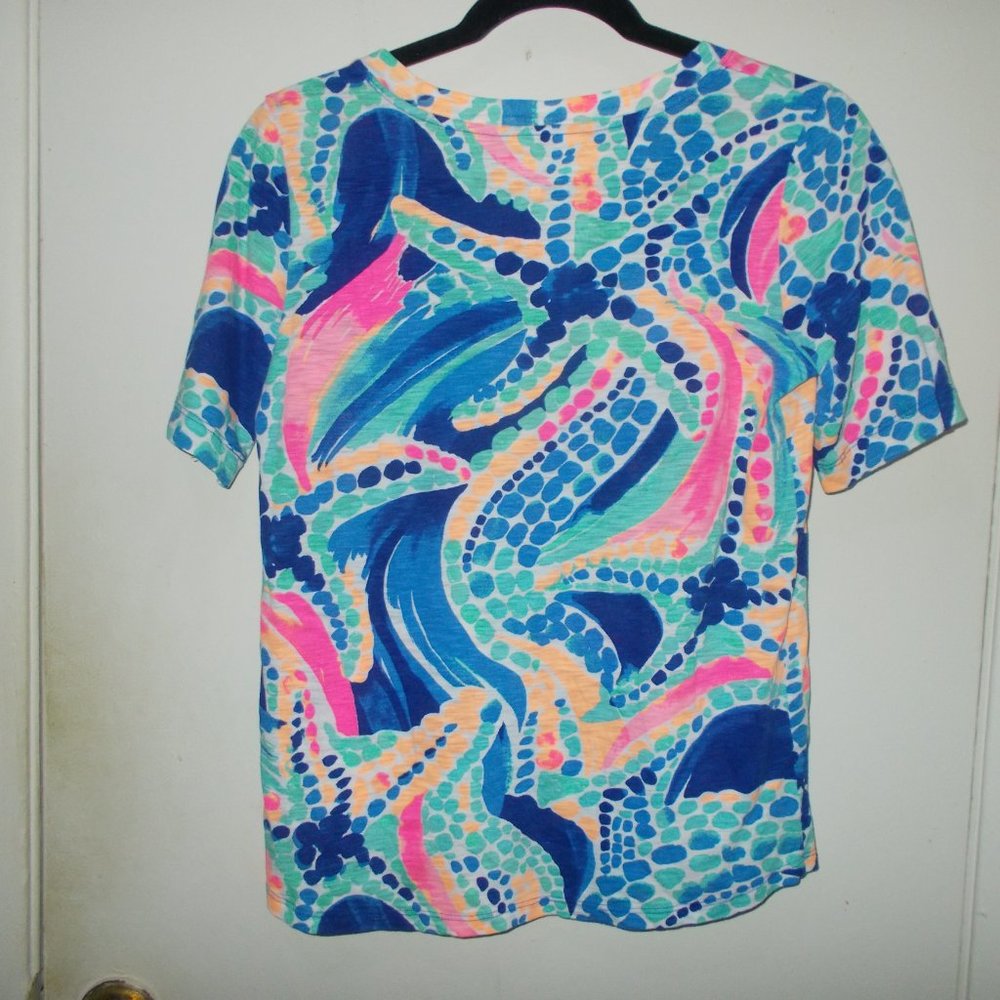 Lilly Pulitzer Patterned Tee Multi Color Size Small - Picture 4 of 6